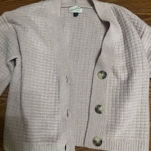 Universal Thread Medium Cardigan Blush Pink Button-Up Cropped Women’s Sweater